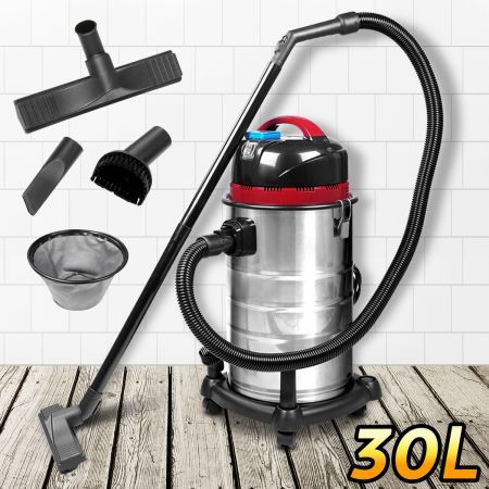 30L Stainless Steel Wet & Dry Bagless Vacuum Cleaner - 1400W