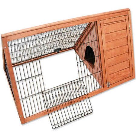 Triangular Wooden Rabbit/Guinea Pig Pet Hutch House - Fir Wood