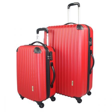 2pc Hard - Shell Luggage Trolley Set - Red