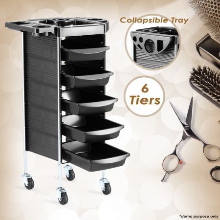6 Tiers Hairdresser Hair Salon Spa Trolley Beauty Storage Cart