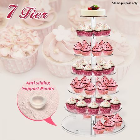7 Tier Clear Cupcake Display Stand