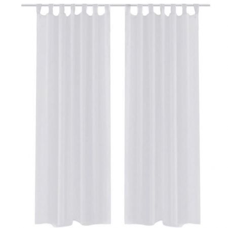 White Sheer Curtain 140 x 245 cm 2 pcs