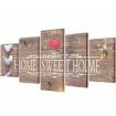 Canvas Wall Print Set Home Sweet Home Design 200 x 100 cm
